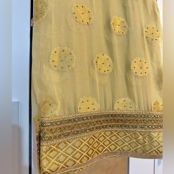 Yellow and Gold Indian Lengha - Picture 9 of 9